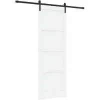 vidaXL Schuifdeur Wit en zwart 83 x 232 cm Massief grenenhout