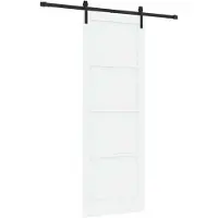 vidaXL Schuifdeur Wit en zwart 83 x 232 cm Massief grenenhout