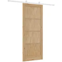 vidaXL Schuifdeur Natuurlijk en Wit 86 x 211 cm Massief grenenhout