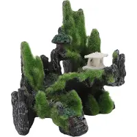 Gistuch Aquariumlandschap Steingarten, Harz-stijl, simulatie, veelzijdig mos, berglandschap, decoratie met brug en paviljoen