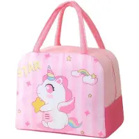 OEM Geïsoleerde lunchtas voor meisjes, opvouwbaar, met cartoonprint, klein formaat, geschikt voor reizen