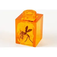 LEGO : 15 stuks steen 1x1, transparant-oranje, "Mug in amber"