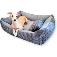 Markenlos Corduroy hondenbed 4L - Wasbare hondenmat voor middelgrote en grote honden (80x60 cm)