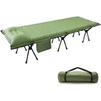 OEM Luchtbedden voor kamperen, lichte opvouwbare bedden met luchtmatras en aluminium frame, geschikt voor kamperen, reizen, het strand, de tuin, als slaapbank. Opblazen door te drukken