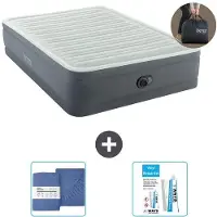 OEM Luchtbed voor 2 personen - 152 x 203 x 46 cm - Grijs - Met pomp - Inclusief beddengoed en reparatieset