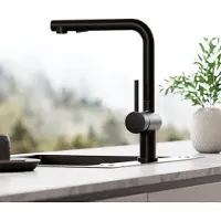CECIPA MAX Uittrekbare Keukenkraan Zwart - L-ontwerp - 2 Straalstanden - 40 cm Uittrekbereik - 304 RVS - 360° Draaibaar