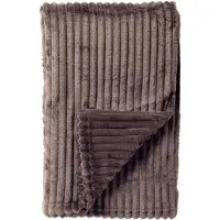 Dutch decor - MARTHY - plaid 140x180 cm - ribfluweel - gerecycled - Driftwood - taupe