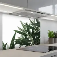 KitchenYeah Spatscherm 80x55 cm - Zelfklevende achterwand Natuur - Planten - Bladeren - Keuken muurbeschermer - Spatwand fornuis