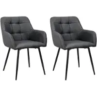 Notio Living Bostony- Eetkamerstoel set van 2 in stof antraciet
