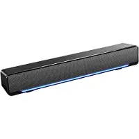 LONGZIMING -Stereo Soundbar - Luidsprekerbalk Met Subwoofer - Bureau Luidspreker - Geïntegreerde Subwoofer - Blauw LED Licht - Hoogwaardig Kunststof - Compact Ontwerp - Plug And Play Gemak - 1 Stuk