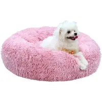 OEM Hondenbed voor middelgrote honden, 70 cm. Kattenbed: zacht, rond kussen van pluche, wasbaar en antislip. Ideaal voor middelgrote tot grote honden en katten, kleur: roze