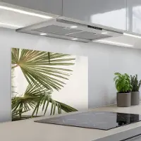 KitchenYeah Spatscherm 70x50 cm - Zelfklevende achterwand Palmbladeren - Groen - Natuur - Keuken muurbeschermer - Spatwand fornuis