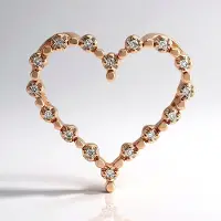Cavill - Hartvormige Hanger - 925 Sterling Zilver - Roségoud Verguld - 16x I1 Argyle Rose de France Diamanten - 0,09 ct - Luxe Elegant Dames Sieraad