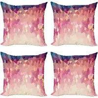 Abakuhaus Panne Throw Pillow Cover 4 Pack, Abstract Blush Polygonaal, Modern Accent Dubbelzijdig Digitaal Print, 40 x 40 cm, Multicolor