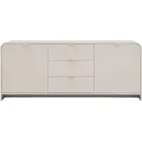 Vente-unique Dressoir met 2 deuren en 3 lades - Beige en goud - ORALINO