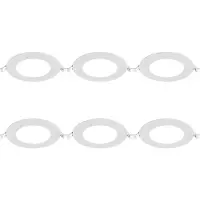 BES LED LED Downlight Inbouwspot Dimbaar 6 Stuks - Brinton Thin - 6W 470lm 120° Bundelhoek - Helder/Koud Wit 6500K - IP40 - Rond - Wit - Ø128mm Buitenmaat - Ø110mm Zaagmaat