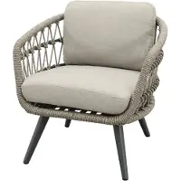 Van der Garde Tuinmeubelen Julia natural rope low-dining tuinstoel - Antraciet