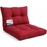 Beautissu Lounge Kussen Set met Zitkussen 70x70 cm & Rugkussen 70x40 cm Rood – Comfortabel Tuinkussen voor Tuinstoelen Rotan Stoelen Tuinmeubelen en Fauteuils – Loungekussens Outdoor – xLuna