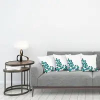Abakuhaus lente kussenhoes 4 pak, Sunny Butterflies Morphs, Modern Accent dubbelzijdige digitale print, 60 x 60 cm, zwart turquoise
