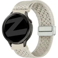 Bandz Nylon 'Vintage' bandje geschikt voor Garmin Vivoactive 4s / Vivomove 3s / Venu 4 - 41mm / Venu 3s / Venu 2s / Forerunner 265s / Forerunner 255s - Sterrenlicht