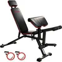 SPORTNOW Halterbank-Staal, kunststof-188L x 53B x 135H cm-Zwart