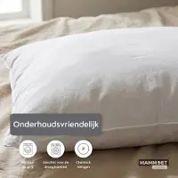Mammoet Hoofdkussen Willow 60 x 70 cm – zomerkussen - 100% katoen – microfiber vulling - hypoallergeen – vlamvertragend – wit