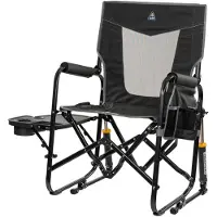 GCI - Stowaway Rocker with Side Table - Campingstoel 61,5 x 61,5 x 98 cm, grijs/zwart