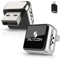 Siltcon Dongle 2-in-1 Draadloze CarPlay en Android Auto USB-A/C Zilver