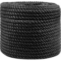 vidaXL Jute Touw 10 mm Zwart 100% Tossa jute