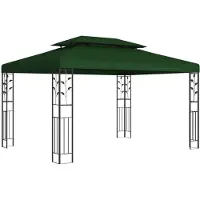 vidaXL Prieel 3,97 x 2,96 x 2,68 m Groen Polyester en Staal