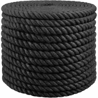 vidaXL Jute Touw 200 mm 50 m Zwart 100% Tossa jute