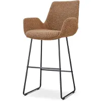 Nolon Nino-Eef barkruk bruin blend - zwart onderstel - 75 cm - scandinavisch - barstoel - met armleuning
