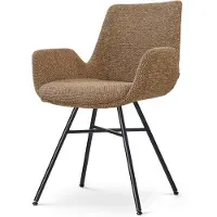 Nolon Noa-Eef Eetkamerstoel bruin blend - zwart onderstel - scandinavisch - armstoel - comfortabele zitting