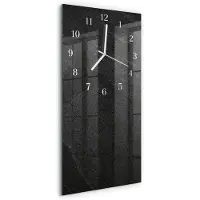 Tulup Wandklok - Marmer Decoratieve Glazen Klok - 30x60 cm - Grijs Glazen Wandklok Design - Witte Handen - Rechthoekige Wandklok - Decoratieve Glazen Klok - Glazen Wandklok Design