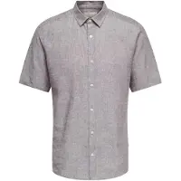 Only & Sons - ONSCAIDEN LIFE SS SOLID LINEN BLEND NOOS Heren Overhemd