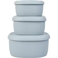 VHV -Vershoudbakjes - Lunchbox - Bento box - Siliconen vershoudbakjes - Luchtdicht - Herbruikbaar - Met deksel - Diepvriesbestendig - Voor school en werk - 3 Stuks - Grijs (1*200ML+1*300ML+1*600ML)