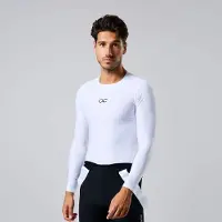 Acelera Base Layer Lang - Thermo Ondershirt Lange Mouw - Fietsondergoed Heren - Fietsshirt Lang - Fiets Ondershirt - Wit - Heren - Maat L