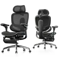 Sihoo Doro C300 V2 Ergonomische Bureaustoel - Voetensteun - Dubbele Dynamische Lendesteun - 8D Gecoördineerde Armleuningen - Verstelbaar voor Werk en Gaming - Zwart