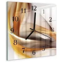 Drukarnia Piga Wandklok - Abstractie Wandklok Glas Decoratie - 30x30 cm - Veelkleurig Gekleurde Glazen Klok - Zwarte Handen - Vierkante Wandklok - Gekleurde Glazen Klok - Glazen Klok Met Print