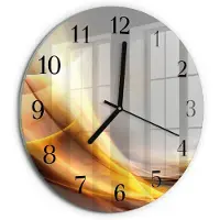 Tulup Wandklok - Abstractie Moderne Wandklok Glas - 30fi cm - Veelkleurig Wandklok Glas Decoratie - Zwarte Handen - Ronde Wandklok - Klok Glas Met Opdruk - Moderne Wandklok Glas
