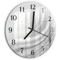 Tulup Wandklok - Abstractie Moderne Glazen Wandklok - 30fi cm - Wit Wandklok Glas Met Motief - Zwarte Handen - Ronde Wandklok - Wandklok Glas Decoratie - Gekleurde Glazen Klok