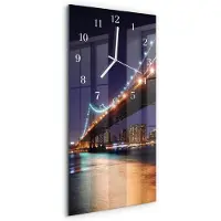 Tulup Wandklok - Brug Glazen Klok Met Print - 30x60 cm - Veelkleurig Moderne Glazen Wandklok - Witte Handen - Rechthoekige Wandklok - Decoratieve Glazen Klok - Glazen Wandklok Design