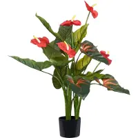 Beliani ANTHURIUM - Kunstplant in pot - Groen - 95 cm - Synthetisch materiaal