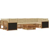 vidaXL Buiten bank set 8 st Natuurlijk en Beige