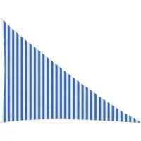 vidaXL Zonneschaduwzeil 3 x 4 x 5 m HDPE Driehoekig Blauw en Wit