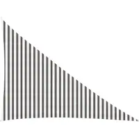 vidaXL Zonneschaduwzeil 3 x 4 x 5 m HDPE Driehoekig Lichtgrijs en wit