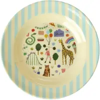 Rice Bowl 20 Cm Mint Fun Fair - Kinderborden Melamine - KIBOW-FUFAMI
