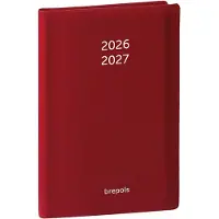 Brepols agenda 2026-2027 - Student PVC SETA - Schoolagenda - 1 week op 2 pagina's - Soepele omslag - Weekoverzicht - Bordeaux - 9 x 16 cm