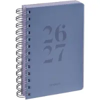 Brepols agenda 2026-2027 - WIRE-O TRANSPARANT - Schoolagenda - 1 dag per pagina - Wire-O - Dagoverzicht - Blauw - 11.5 x 16.9 cm