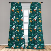 Abakuhaus Ruimteschip Gordijnen – 2x75x225 cm – Mikrofaser – Meerkleurig